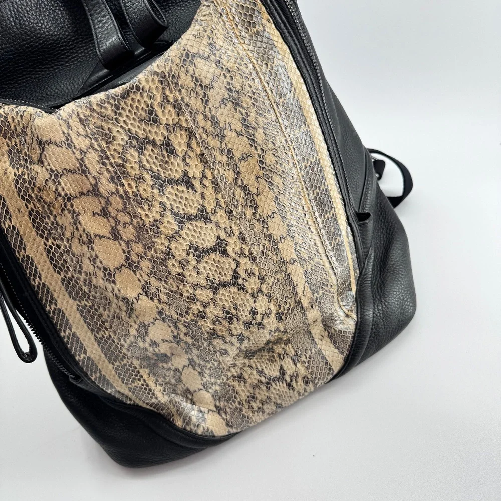 MCM Leather Backpack with Python Print Front Panel - Picture 5 of 16